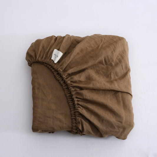 Umber Brown 100% Hemp Fitted Sheet