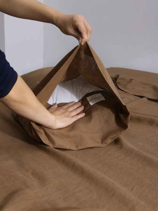 Umber Brown 100% Hemp Pillowcase Set