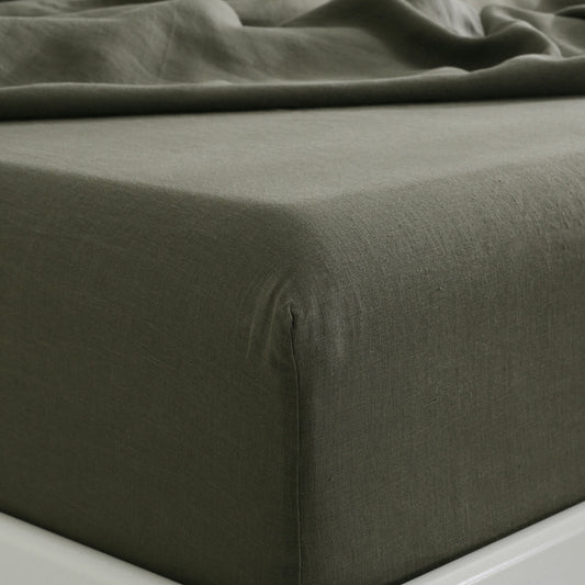 Olive 100% Hemp Fitted Sheet