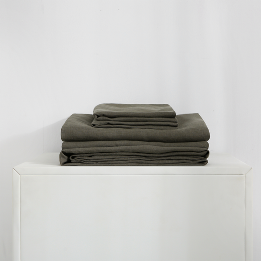 Olive Green 100% Hemp Sheet Set