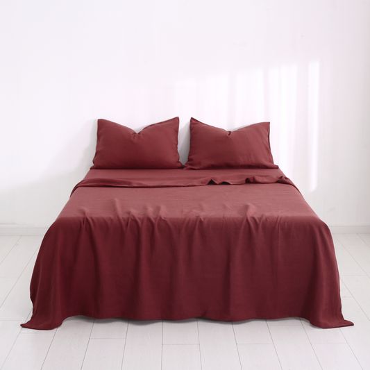 Burgundy 100% Hemp Flat Sheet