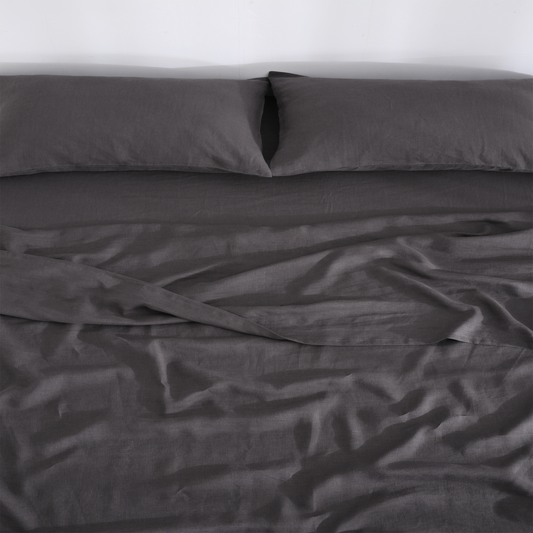 Charcoal 100% Hemp Fitted Sheet