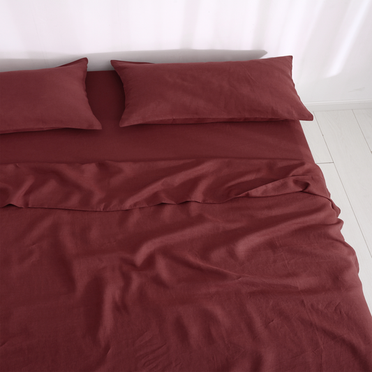 Burgundy 100% Hemp Flat Sheet
