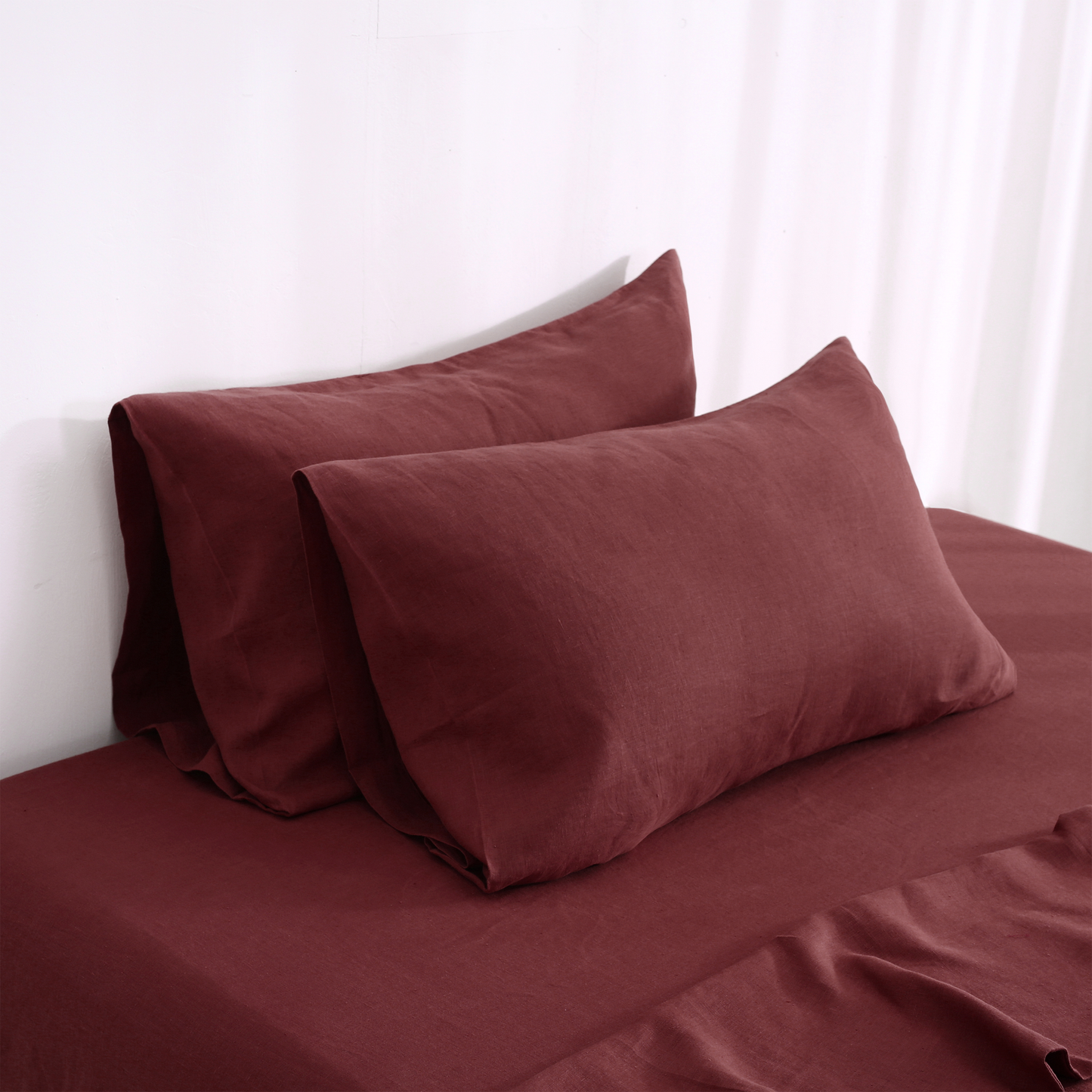 Burgundy 100% Hemp Pillowcase Set