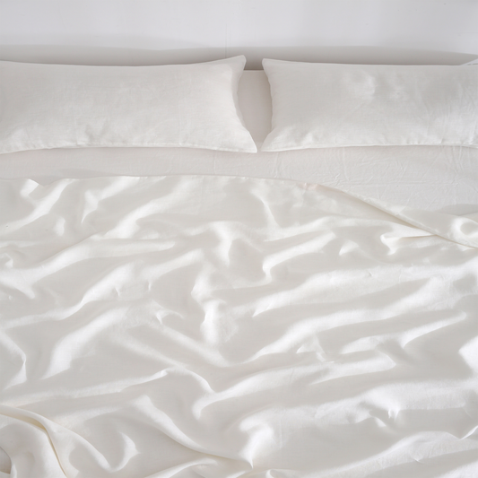 White 100% Hemp Fitted Sheet