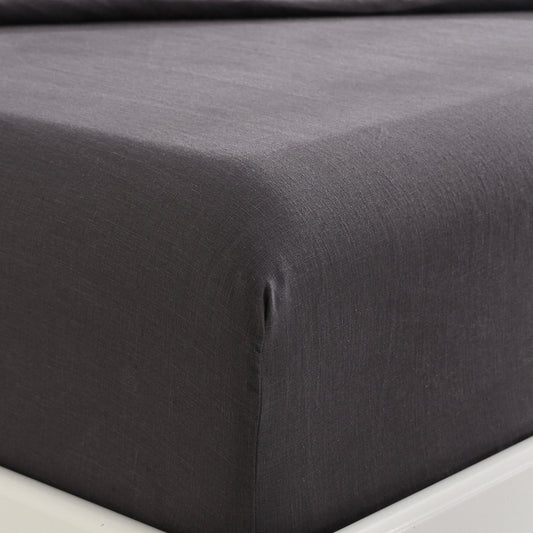 Charcoal 100% Hemp Fitted Sheet