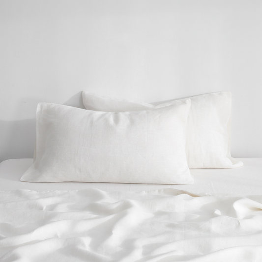 White 100% Hemp Pillowcase Set