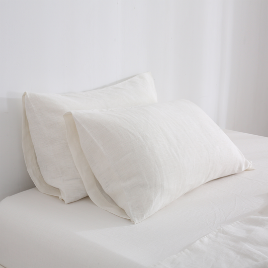 White 100% Hemp Pillowcase Set